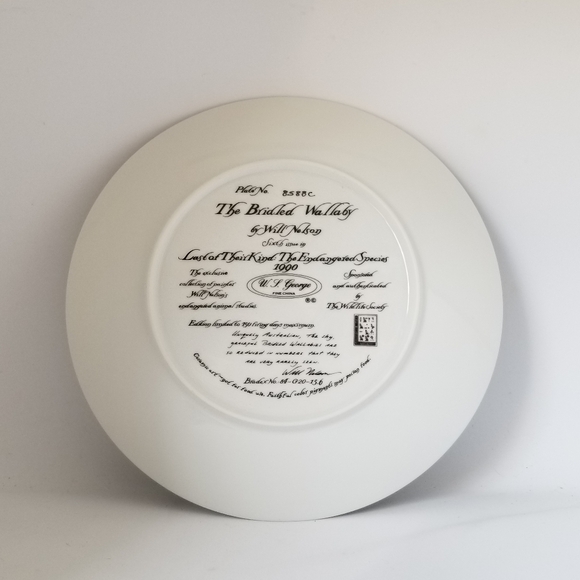 Vintage Decorative Porcelain Plate. The Bridled Wallaby - Picture 3 of 4